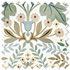 Script, Vintage Green - Twist&Fit Roller Blind